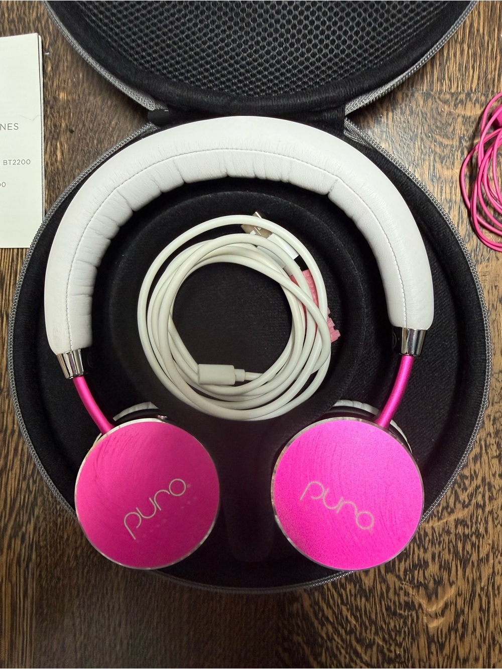Puro Sound Labs BT2200 Kids Wireless Bluetooth Headphones, Pink/White, with Case